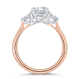 14K White & Rose Gold Diamond 3 Stone Engagement Ring- Special Order Only